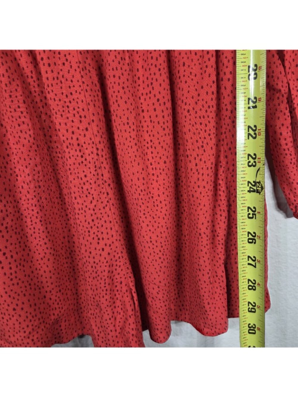 Express Smocked Polka Dot Red Long Sleeve Romper Size S Button Up - Picture 14 of 16